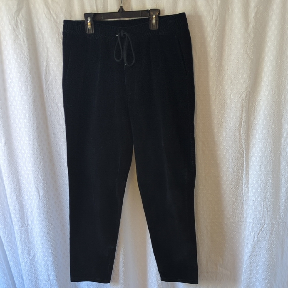 Barena Men's Deep Navy Velvet Trousers Drawstring Waist Italian Size 46/US Small